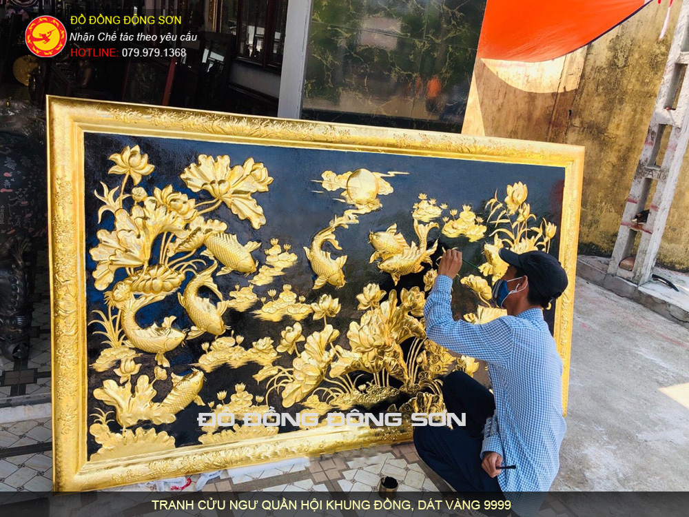 Giải mã ý nghĩa của tranh đồng cửu ngư quần hội - Cá chép và hoa sen