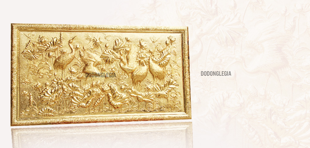 Tranh đồng Sen Hạc và những điều cần biết về dòng tranh phong thủy này