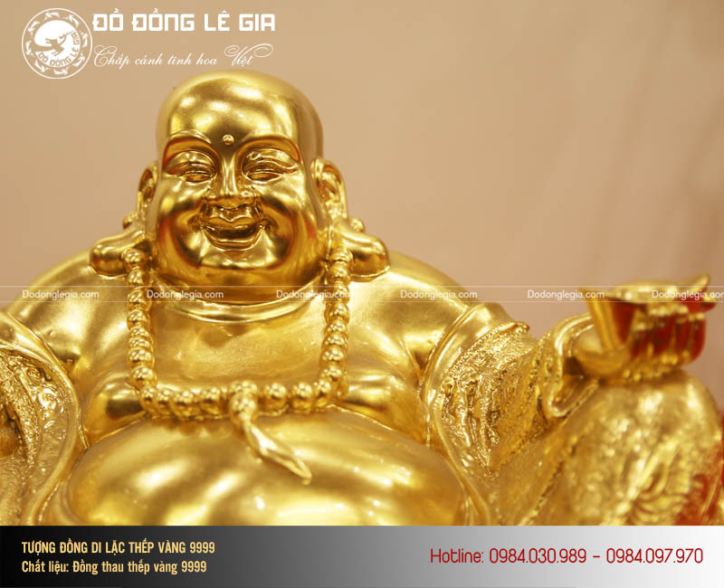 Tượng Phật Di Lặc thếp vàng 9999