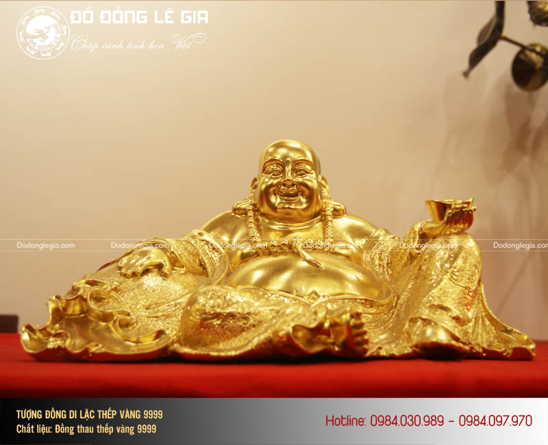 Tượng Phật Di Lặc thếp vàng 9999