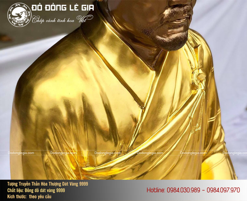 Đúc Tượng Đồng Truyền Thần Hòa Thượng Dát Vàng 9999
