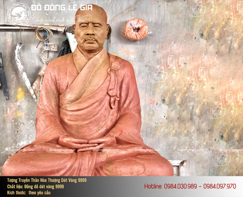 Đúc Tượng Đồng Truyền Thần Hòa Thượng Dát Vàng 9999