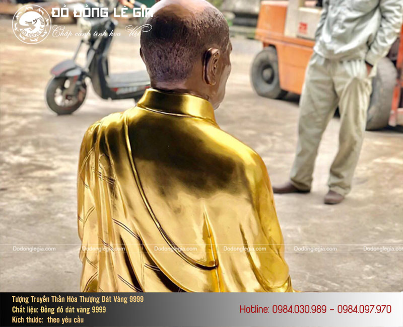Đúc Tượng Đồng Truyền Thần Hòa Thượng Dát Vàng 9999