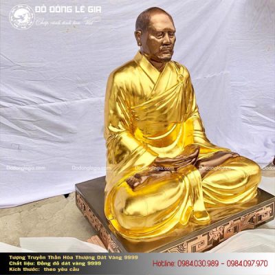 Đúc Tượng Đồng Truyền Thần Hòa Thượng Dát Vàng 9999