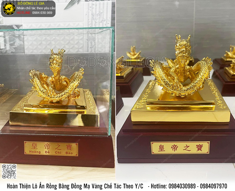 Hoàn Thiện Lô Ấn Rồng Mạ Vàng 24k Chế Tác Theo Yêu Cầu