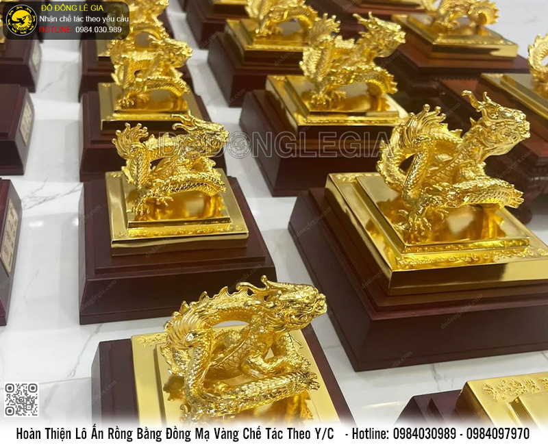 Hoàn Thiện Lô Ấn Rồng Mạ Vàng 24k Chế Tác Theo Yêu Cầu