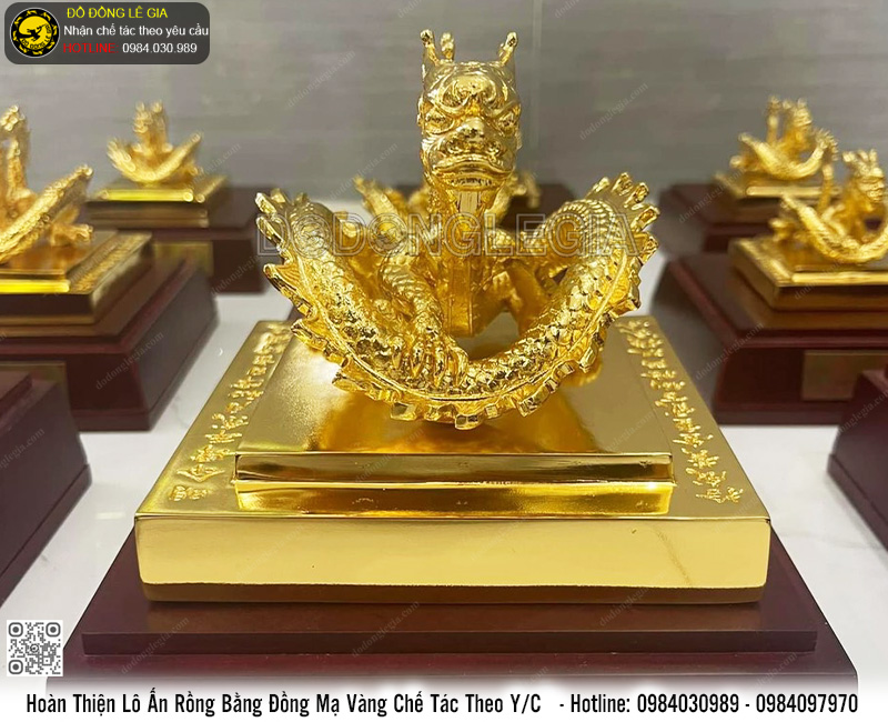 Hoàn Thiện Lô Ấn Rồng Mạ Vàng 24k Chế Tác Theo Yêu Cầu