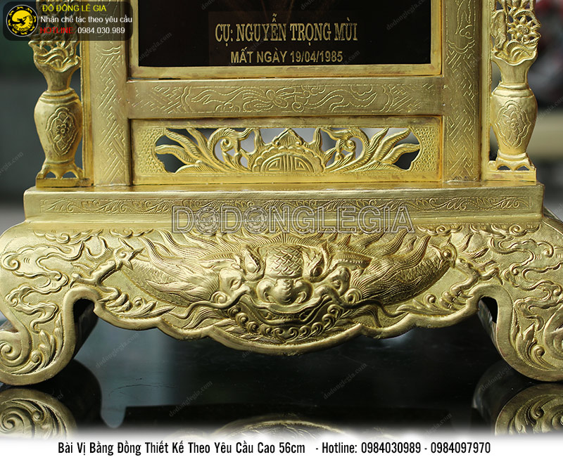 Bài vị kèm ảnh cụ ông bằng đồng theo yêu cầu 56cm