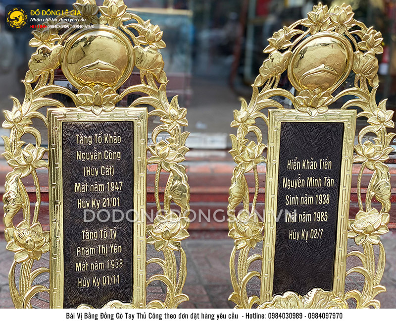 Bài vị bằng đồng chế tác theo yêu cầu