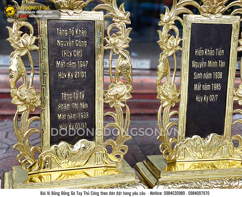 Bài vị bằng đồng chế tác theo yêu cầu