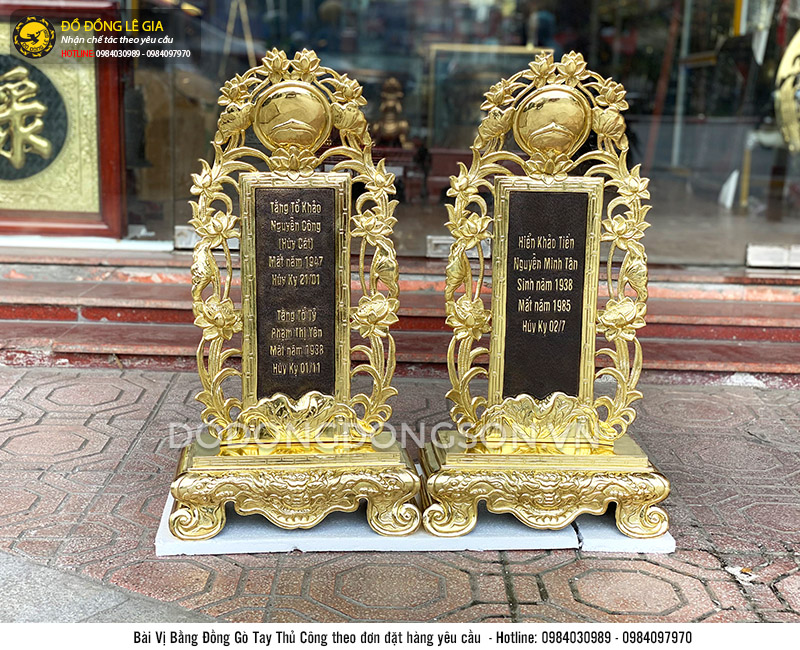Bài vị bằng đồng chế tác theo yêu cầu