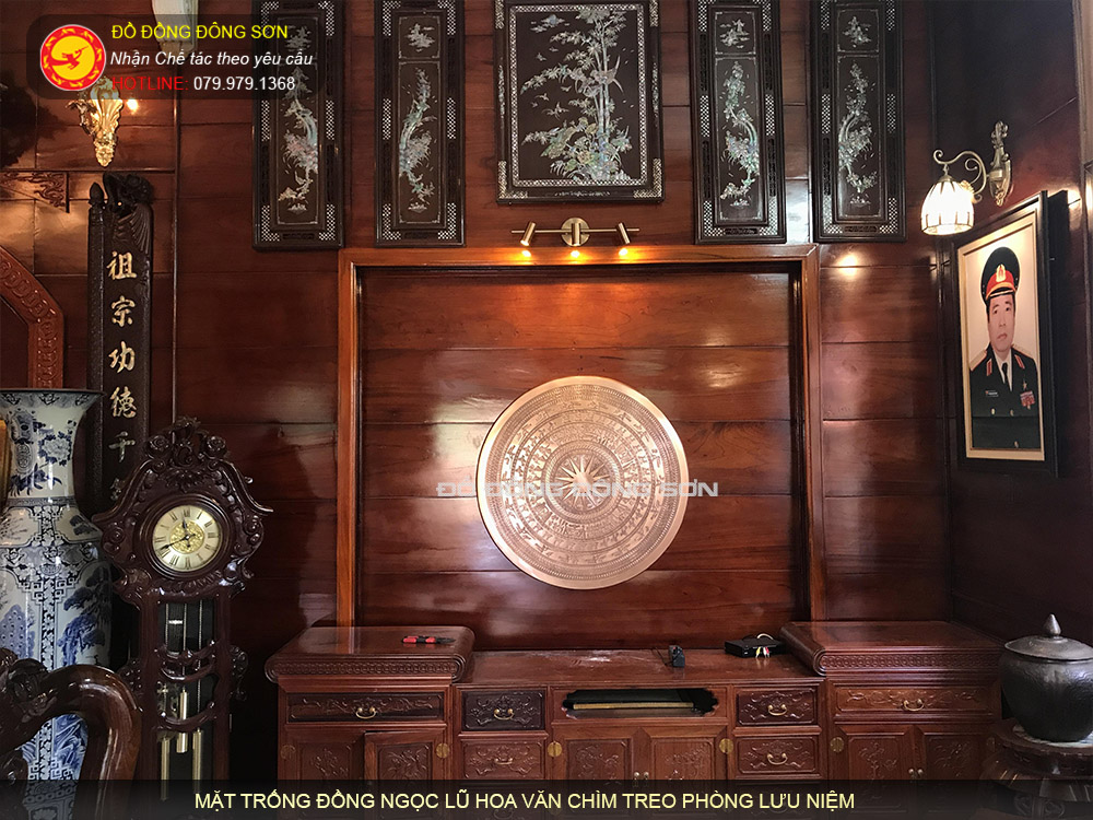 Báo giá các loại mặt trống đúc đồng đỏ hoa văn chìm đẹp nhất