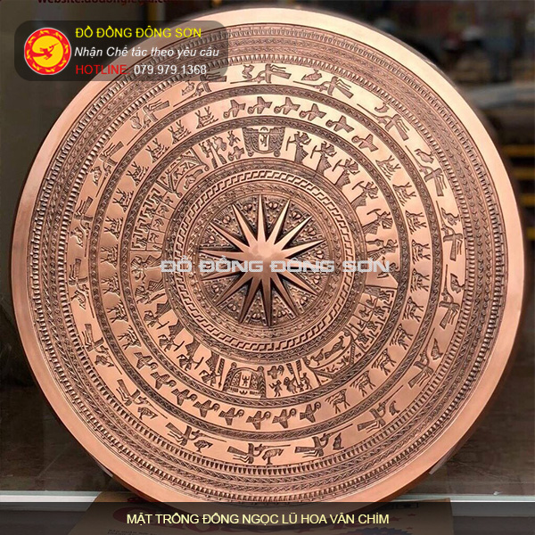 Báo giá các loại mặt trống đúc đồng đỏ hoa văn chìm đẹp nhất