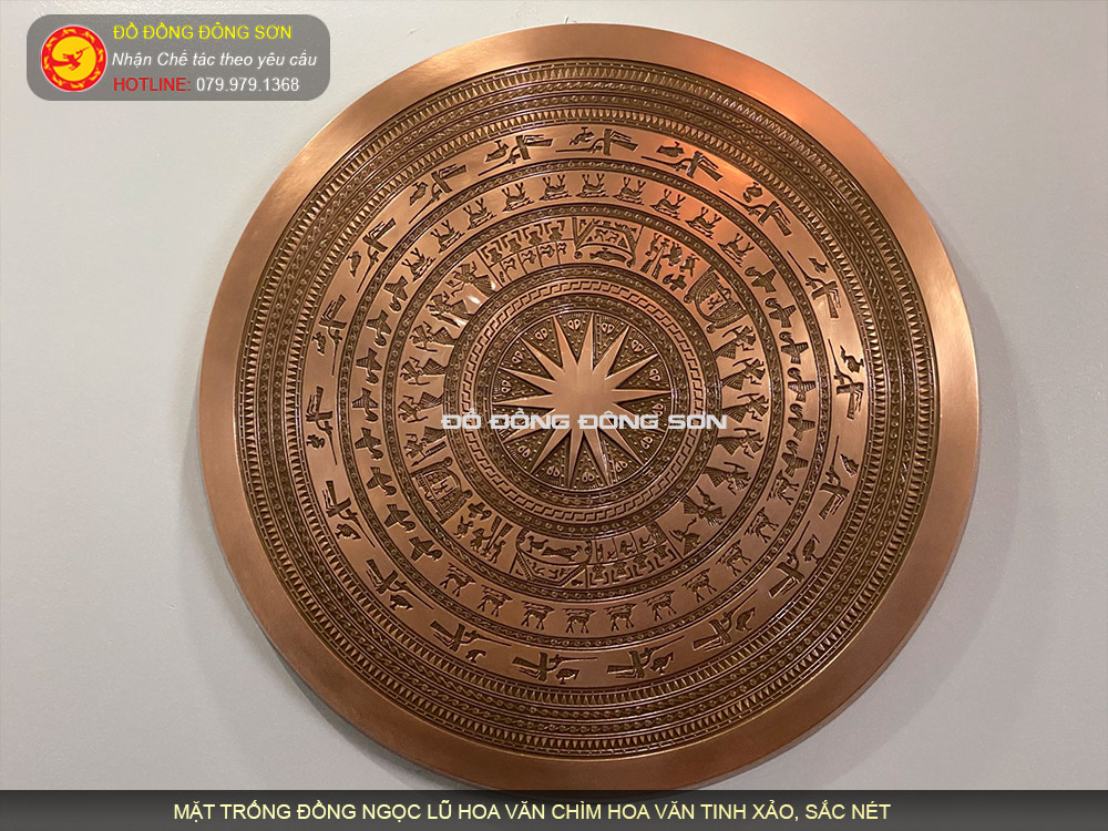 Báo giá các loại mặt trống đúc đồng đỏ hoa văn chìm đẹp nhất