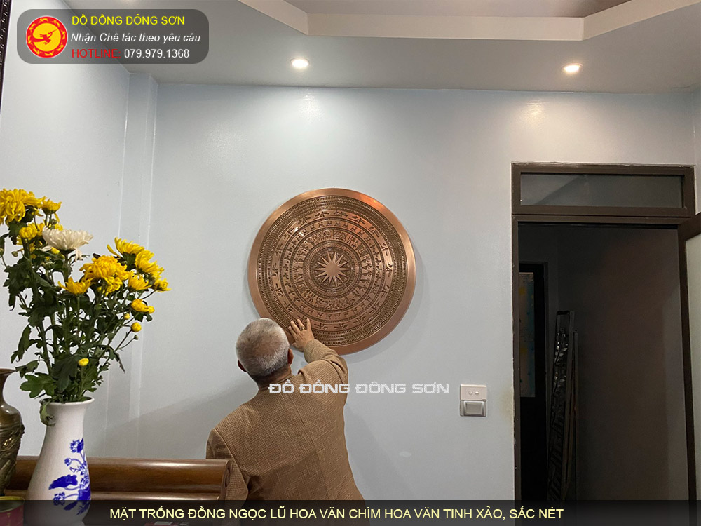 Báo giá các loại mặt trống đúc đồng đỏ hoa văn chìm đẹp nhất