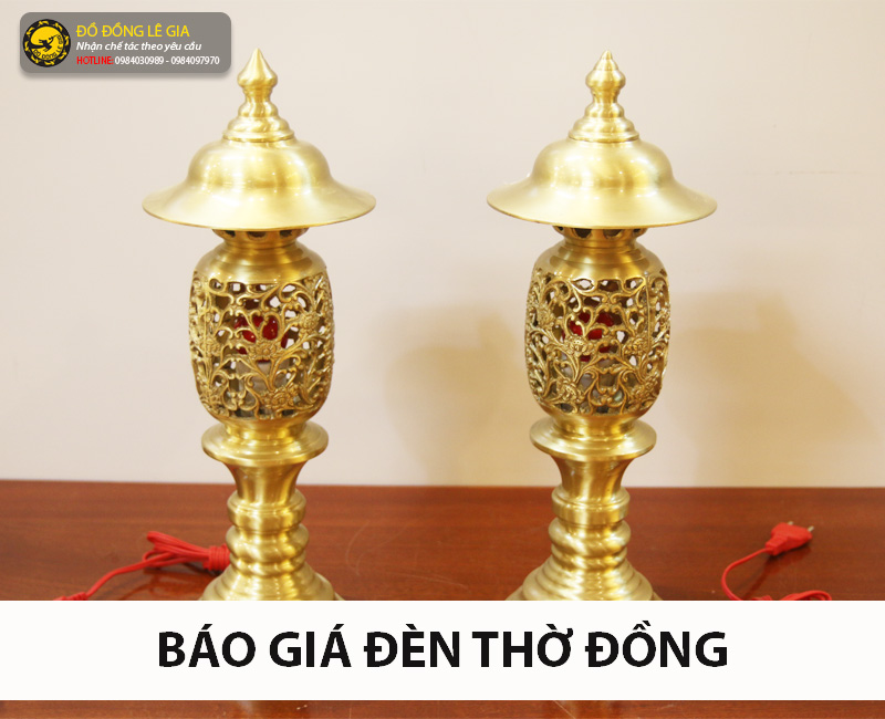 Báo giá Đôi đèn thờ bằng đồng
