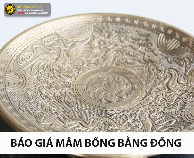 Báo giá Mâm bồng bằng đồng - đĩa đựng quả bằng đồng đẹp tinh xảo