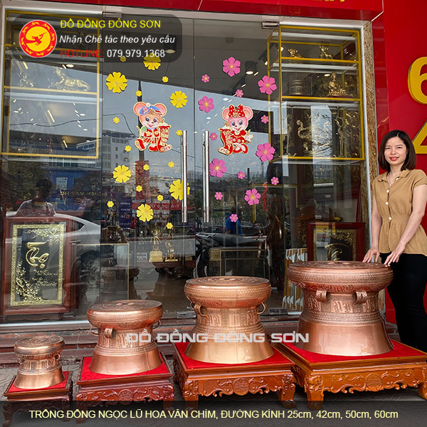Bảng giá Quả Trống Đồng Đúc Thủ Công Hoa Văn Chìm