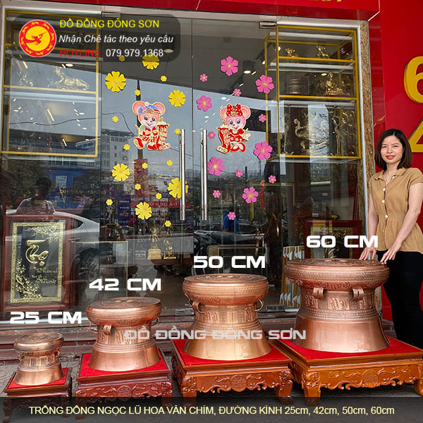 Bảng giá Quả Trống Đồng Đúc Thủ Công Hoa Văn Chìm
