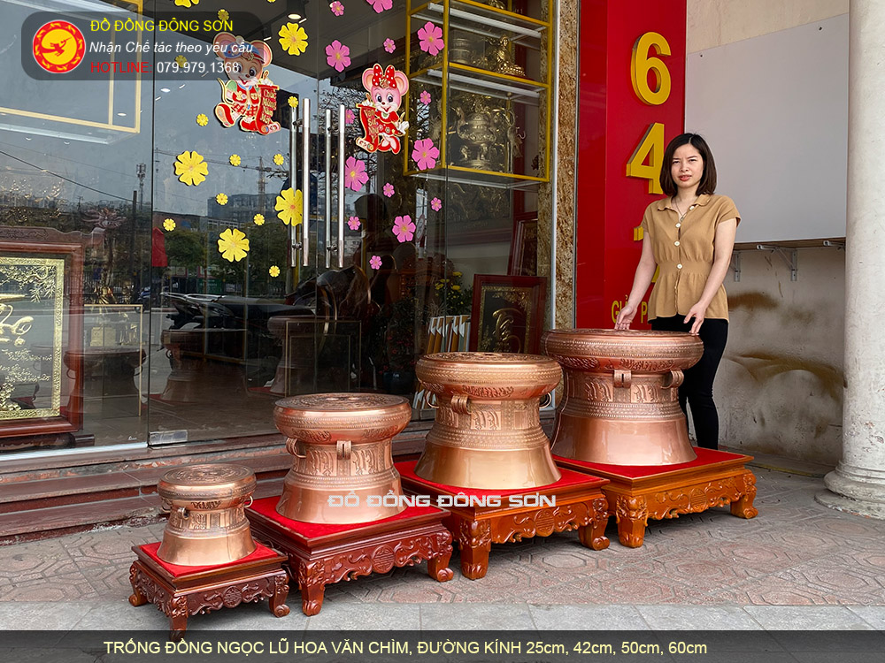 Bảng giá Quả Trống Đồng Đúc Thủ Công Hoa Văn Chìm