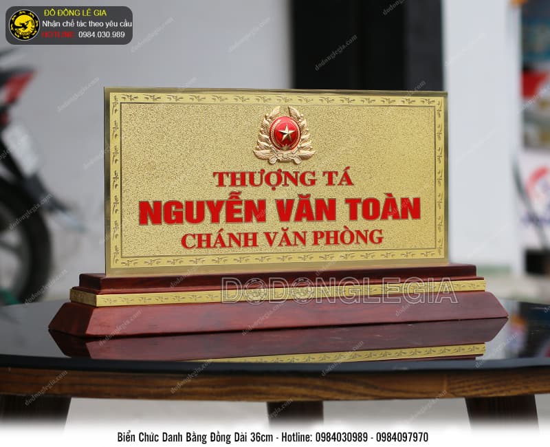 Biển Chức Danh bằng đồng dài 36cm