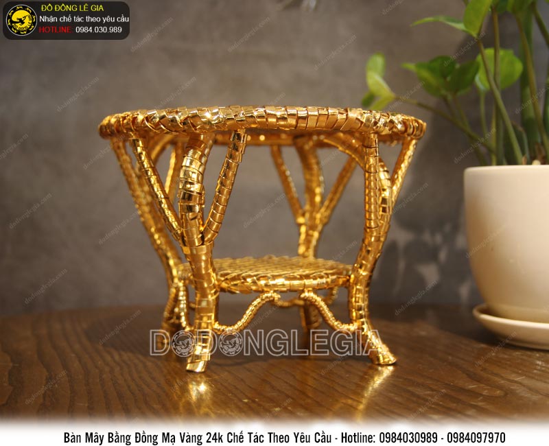 Bàn mây bằng đồng mạ vàng chế tác theo yêu cầu