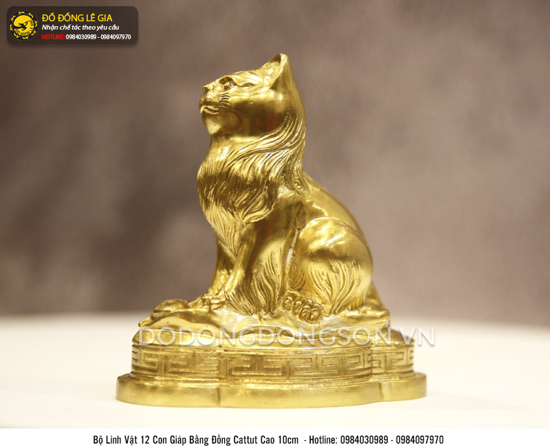 Bộ 12 con giáp bằng đồng cattut cỡ nhỏ