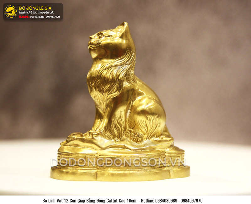 Bộ 12 con giáp bằng đồng cattut cỡ nhỏ