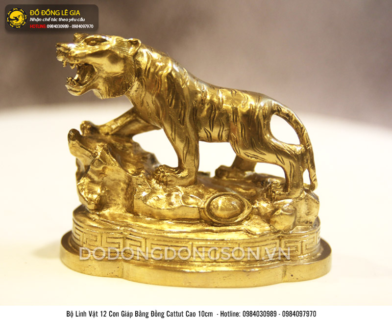 Bộ 12 con giáp bằng đồng cattut cỡ nhỏ