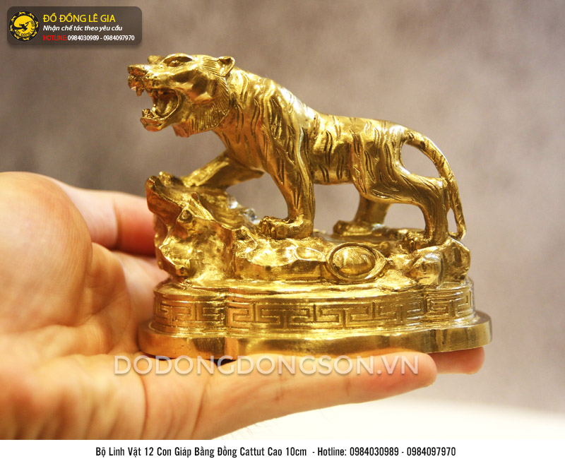 Bộ 12 con giáp bằng đồng cattut cỡ nhỏ