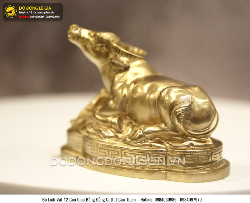 Bộ 12 con giáp bằng đồng cattut cỡ nhỏ