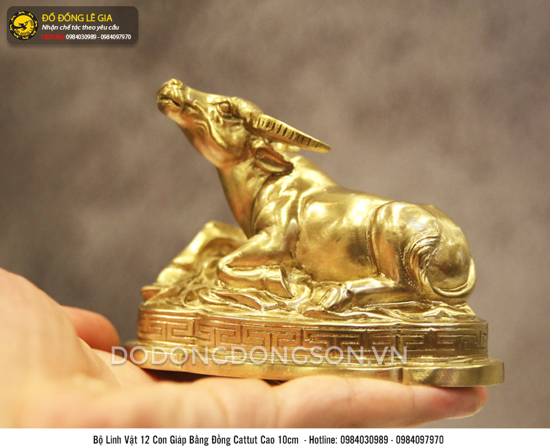 Bộ 12 con giáp bằng đồng cattut cỡ nhỏ