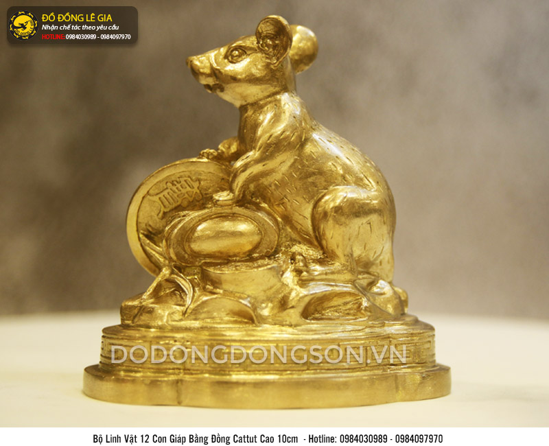 Bộ 12 con giáp bằng đồng cattut cỡ nhỏ