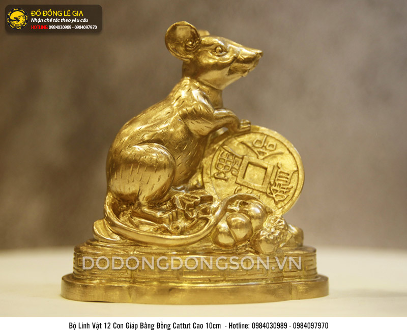 Bộ 12 con giáp bằng đồng cattut cỡ nhỏ