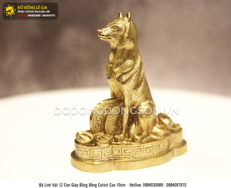 Bộ 12 con giáp bằng đồng cattut cỡ nhỏ
