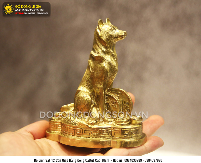 Bộ 12 con giáp bằng đồng cattut cỡ nhỏ