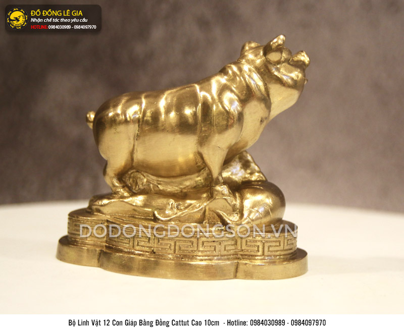 Bộ 12 con giáp bằng đồng cattut cỡ nhỏ