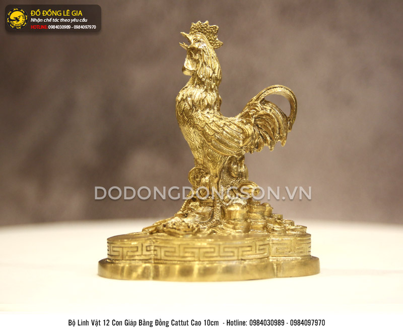 Bộ 12 con giáp bằng đồng cattut cỡ nhỏ