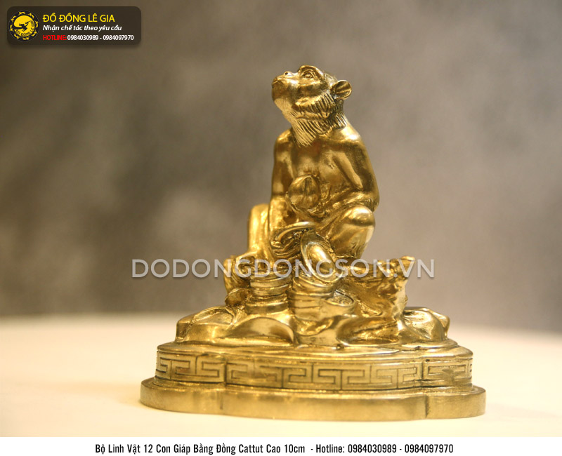 Bộ 12 con giáp bằng đồng cattut cỡ nhỏ