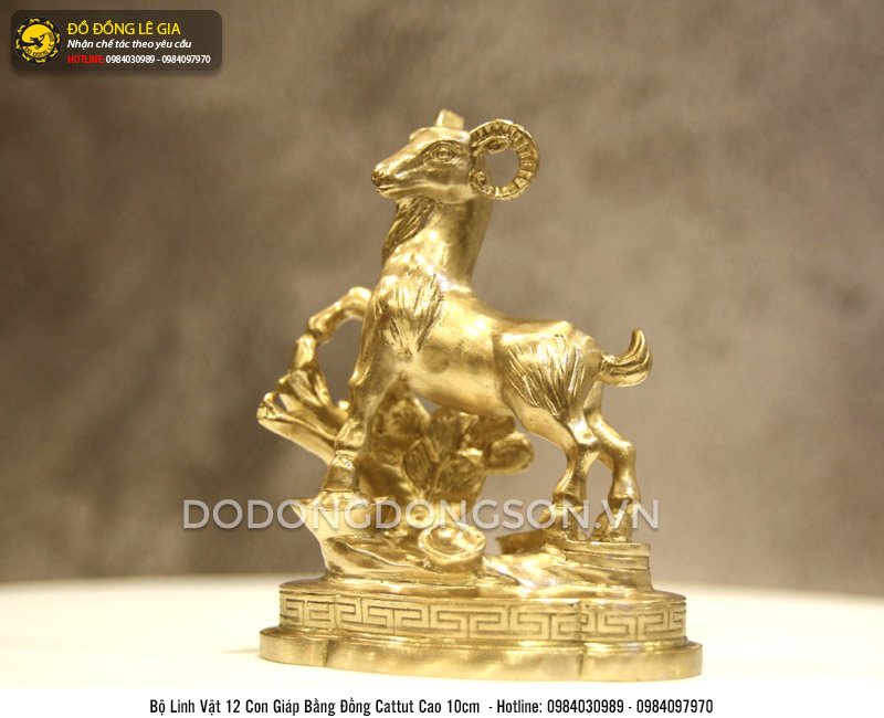 Bộ 12 con giáp bằng đồng cattut cỡ nhỏ