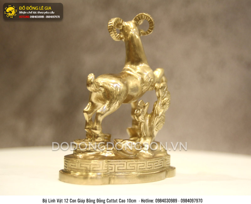 Bộ 12 con giáp bằng đồng cattut cỡ nhỏ