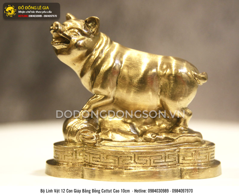 Bộ 12 con giáp bằng đồng cattut cỡ nhỏ