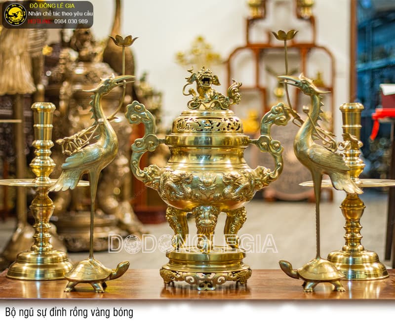 Bộ Ngũ Sự Đỉnh Rồng vàng bóng
