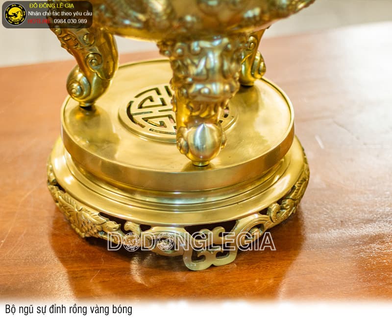 Bộ Ngũ Sự Đỉnh Rồng vàng bóng