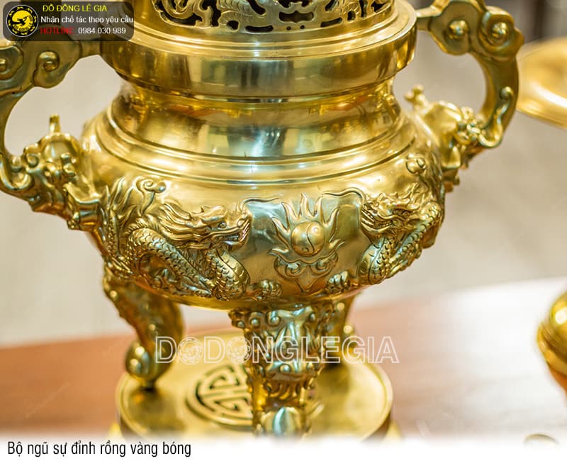 Bộ Ngũ Sự Đỉnh Rồng vàng bóng