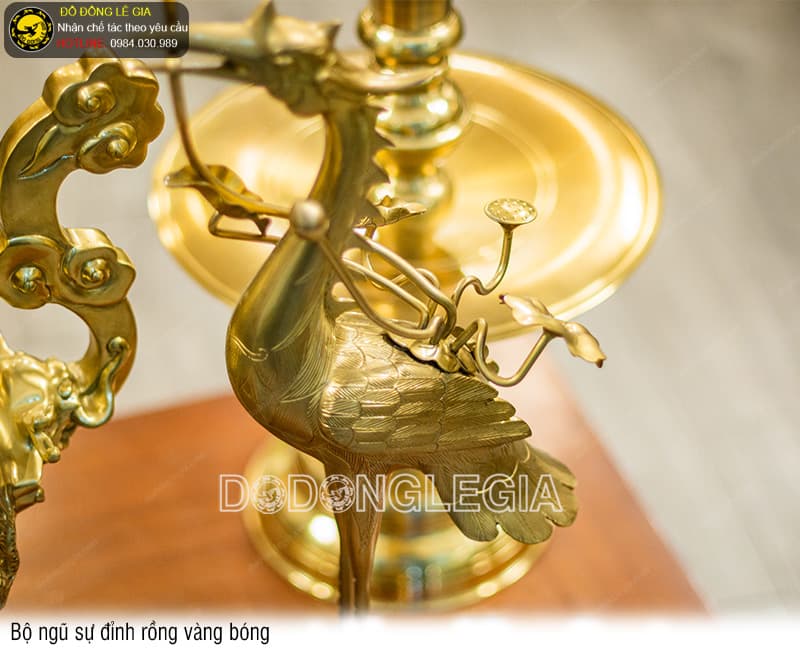 Bộ Ngũ Sự Đỉnh Rồng vàng bóng