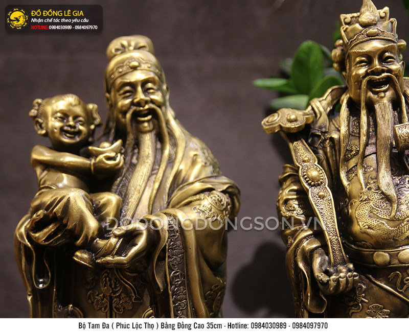 Bộ Tam Đa bằng đồng thau