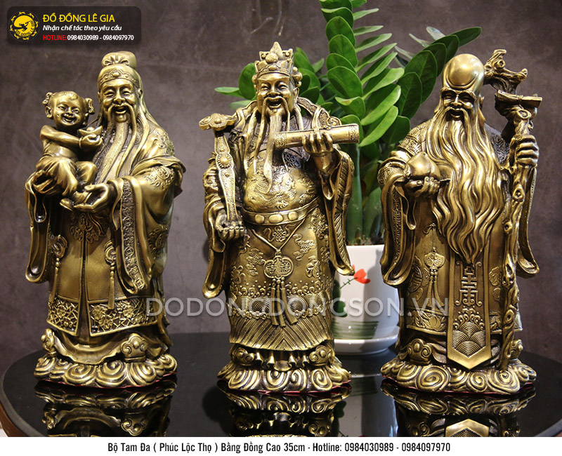 Bộ Tam Đa bằng đồng thau