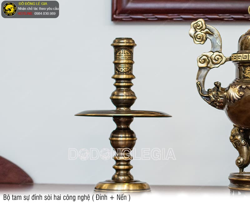 Bộ Tam Sự Đỉnh Sòi hai công nghệ (Đỉnh và Nến)