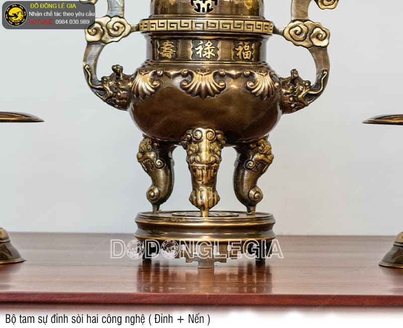 Bộ Tam Sự Đỉnh Sòi hai công nghệ (Đỉnh và Nến)
